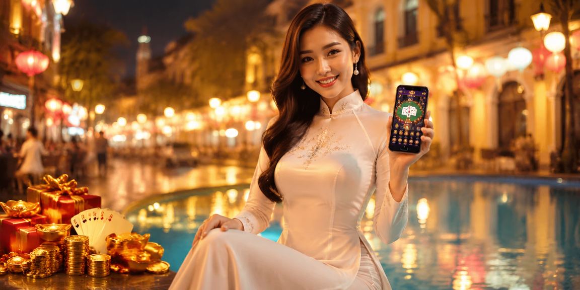 Người chơi tại Hà Nội trải nghiệm game bài online trong trang phục áo dài truyền thống