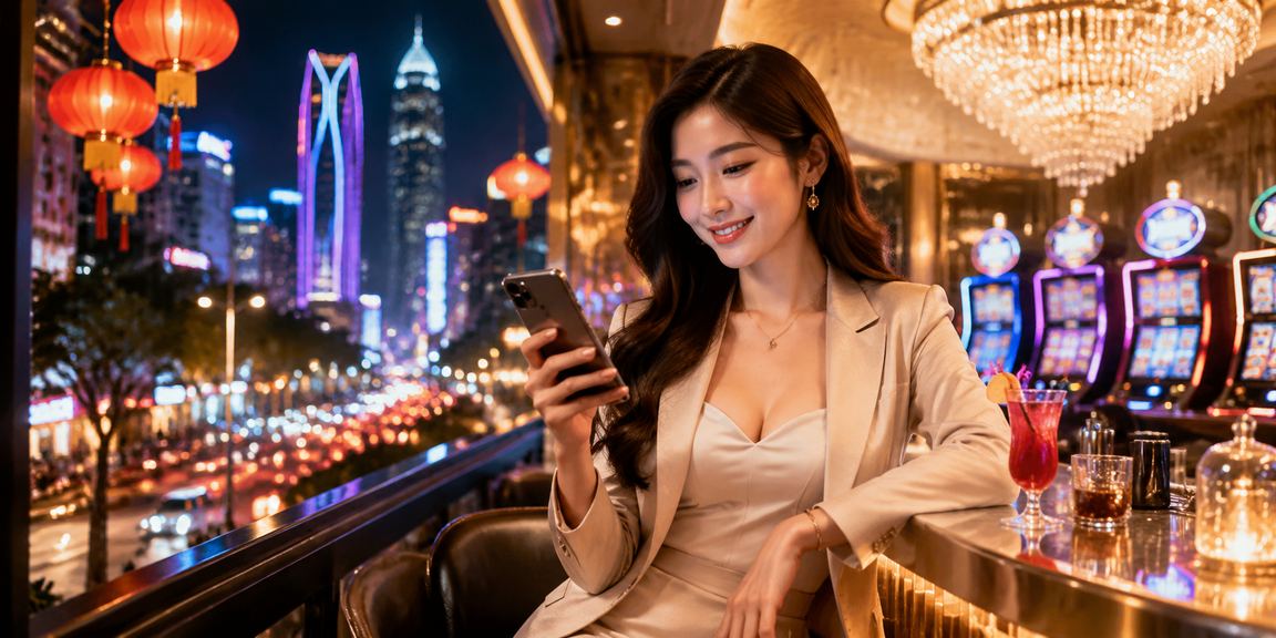Người chơi tại Thành phố Hồ Chí Minh trải nghiệm slot game neon sáng rực trên điện thoại
